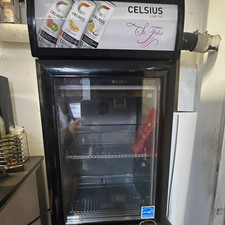 Single Glass Door Merchandising Refrigerator Display Cooler Lighted Celsius Sign