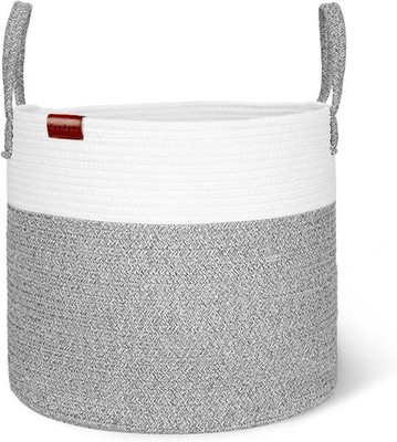 Aoohun Baumwollseil Wäschekorb, geflochtene Aufbewahrungskörbe faltbar Spielzeug 40x28cm