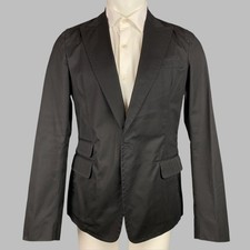 DSQUARED2 Size 40 Black Cotton Peak Lapel Spo...