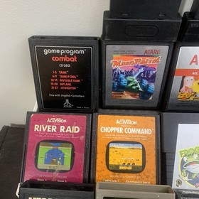 Video Game Lot 1980s Atari 2600 Colecovision Moon Patrol Super Cobra River Raid+