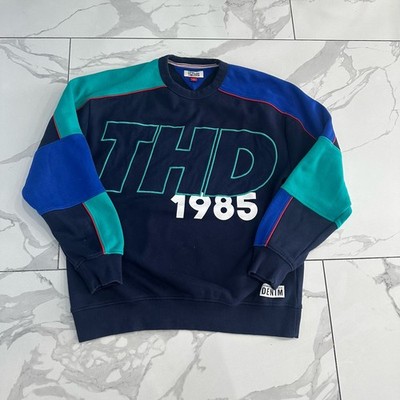 Tommy Hilfiger Denim Colorblock Sweatshirt Men s Medium 1985 THD Vintage Style