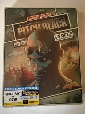 Pitch Black Limited Edition Unrated Steelbook (Blu-Ray +DVD} NEW OOP VIN DIESEL