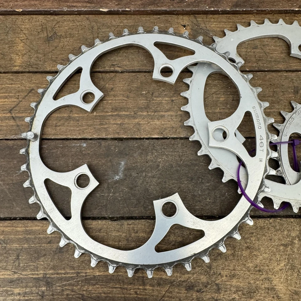Vintage Shimano FC-M700 Chainring Set 46 40 28T 110/74 BCD Deerhead 6206 MTB - Image 3 of 4