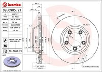 Bremsscheibe 09.C985.21 Brembo FüR Porsche
