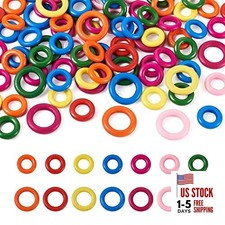 100pcs Macrame Wooden Rings Painted Natural Wood Circles Linking Rings 25