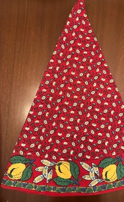 VGC Provence Cotton French Country Provencal Red Botanical 70'' Round Tablecloth