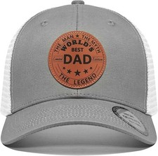 Fathers Day Gifts for Dad Worlds Best Dad Hat from Son Daughter Family Gift Grey