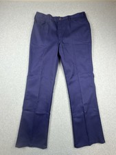 Vintage 80s Dickies Navy Blue Workwear Pants Made in USA Zip ACTUAL 34x31