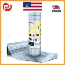 Clear Vinyl Transfer Tape Roll 12in x 7ft - Blue Grid for Precise Application