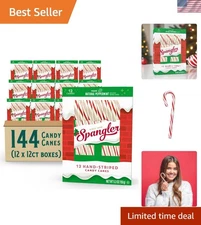 Individually Wrapped Natural Peppermint Candy Canes - 144 Count for Festivities