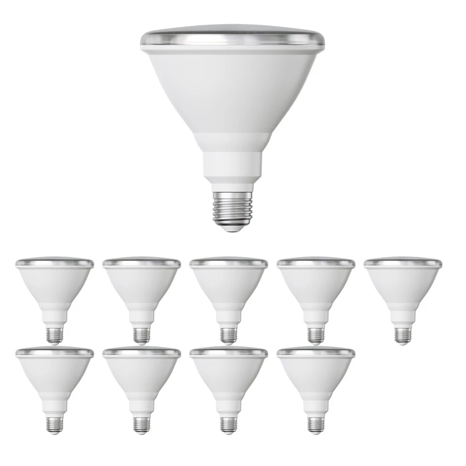 10x E27 LED Leuchtmittel PAR38 kurzer Hals warmweiß (2700 K) 15,7 W 1152lm 42°
