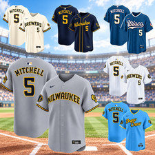 HOT Garrett Mitchell 5 Milwaukee Brewers Baseball Fan Jersey AOP Print S-5XL