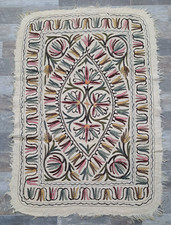 Vintage 1970's Kashmir Namda Rug floral design 165cm x 110cm