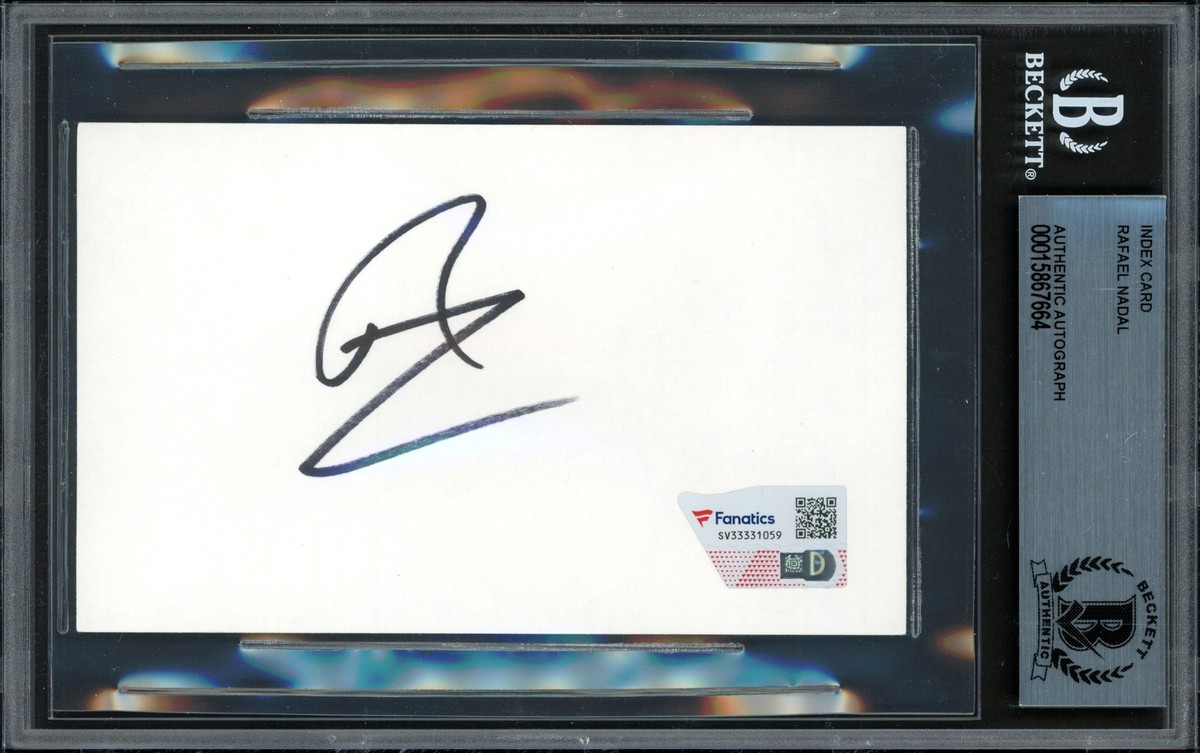 Rafael Nadal Signed 3x5 Index Card Fanatics Holo & Beckett
