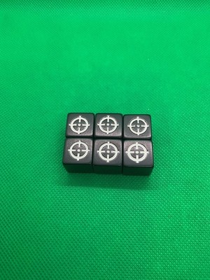 DUST Tactics Replacement Target Dice Cubes Lot Of 6 Black White Accessories
