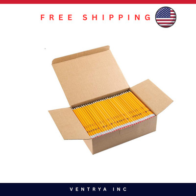 Madisi #2 HB Wood Pencils, Pre-Sharpened, Yellow, 320 Pack Bulk