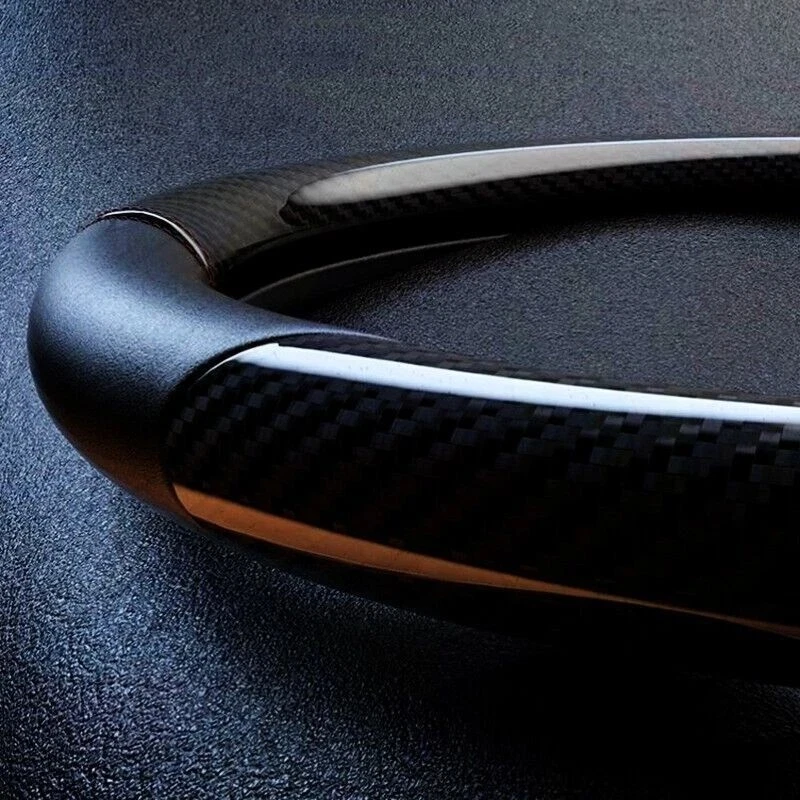 For Mercedes-Benz Steering Wheel Cover Leather Car Accessories 15"Black NEW - Image 4 of 4