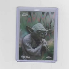 2025 TOPPS CHROME STAR WARS GREEN LAVA YODA NO.197