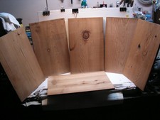 6 Boards Cedar Dimensional Lumber About 18" X 11 1/16" X 9/16" CUT OFFS, BLONDE.