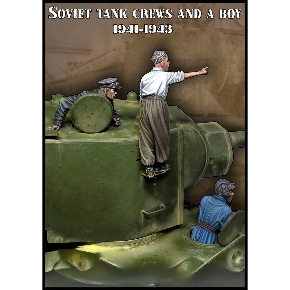 1/35 Resin Figure WWII Soviet Tank Crewman and Boy 3 Figs Unpainted Unassembled
