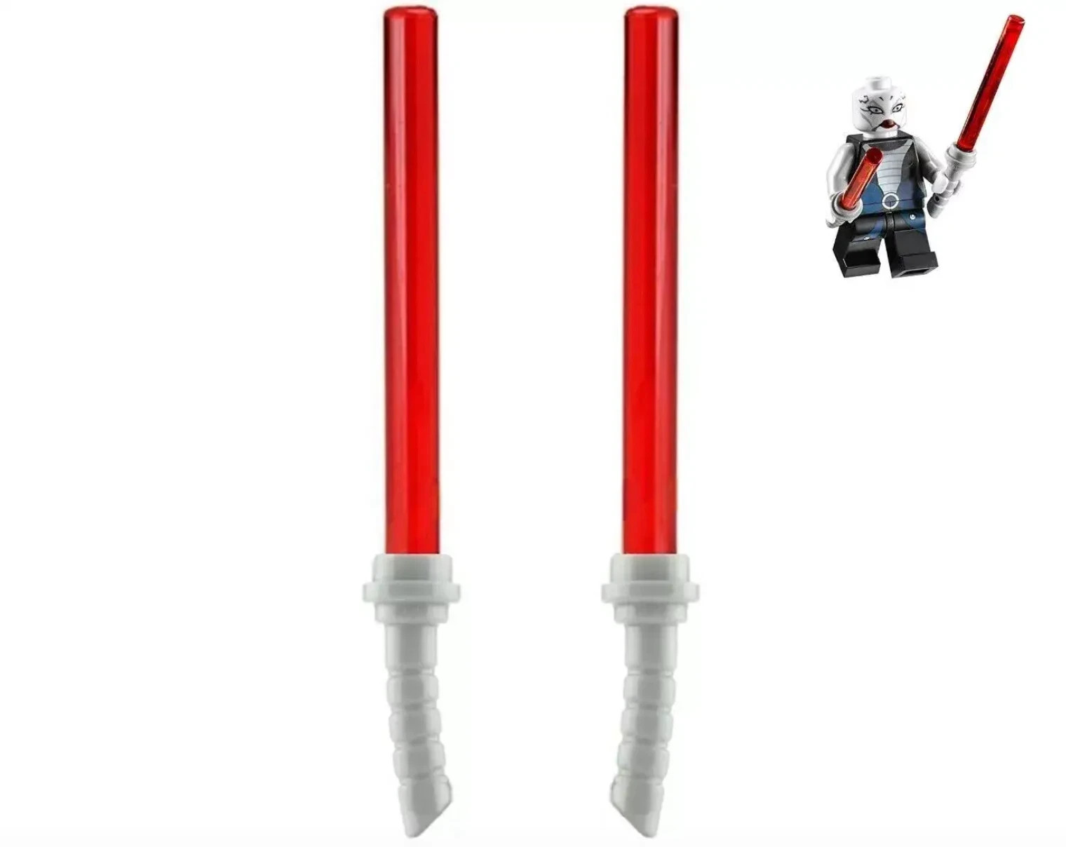 Lego Star Wars Asajj Ventress Lightsabers Sith Red Blade Angled Hilt Accessory (EBAY-205663306133)