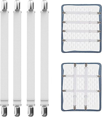 laeeyin Verstellbare Bettlakenspanner 4 Stück 55-250cm Bettlaken Spanngurte Elas