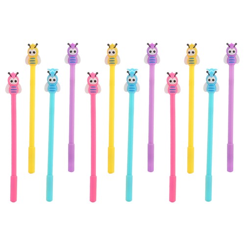 12 Pcs Bee-shaped Neutral Pen Child Office Universal Gel Smooth Writing Pens - Foto 11 di 12