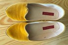 Vibi Venezia Yellow Velvet Furlane Slippers Size 39 — photo 3