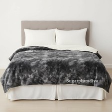 Heated Electric Blanket Full Size 10 Heat Setting Auto Off Faux Fur Sherpa Black