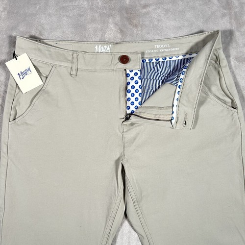 NWT Mugsy Jeans Chino Pants Mens 36x30 Beige Teddys Stretch Preppy City Khakis - Picture 6 of 24