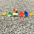 Lot Of Vintage Fisher Price Little People 2 Kids & 4 Toy Vehicles & Two Chairs