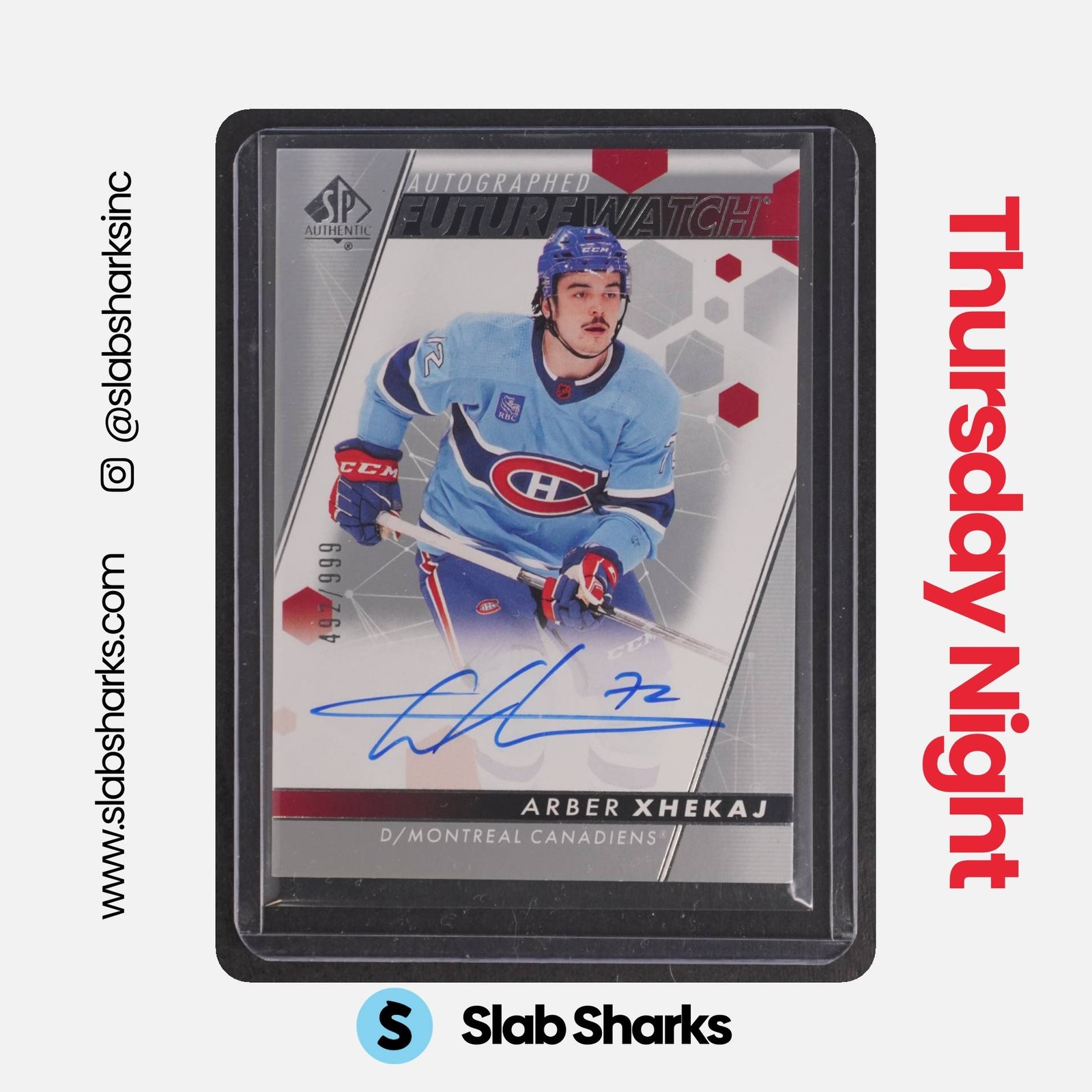 2022 SP AUTHENTIC #154 ARBER XHEKAJ RC FUTURE WATCH AUTO ROOKIE /999