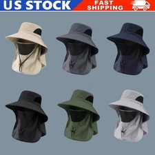 Wide Brim Sun Hat UV Protection Bucket Cap For Hiking Camping Fishing Safari Men