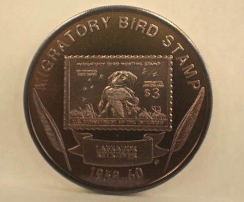 1 oz. .999 Fine Silver Migratory Bird Stamp 1959-60 Lab Retriever Wildlife Mint