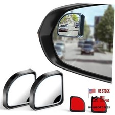 2PCS Blind Spot Mirror, HD Glass and ABS Housing Convex Wide Black Stick Fan