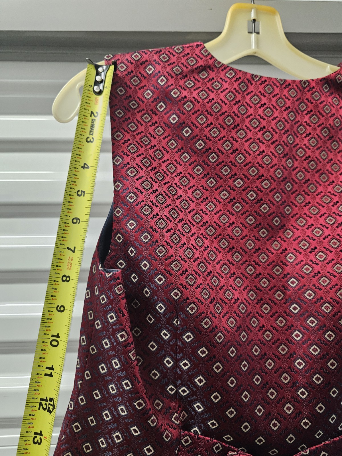 Talbots Petites Patterned Vest 5 Button Burgandy … - image 6