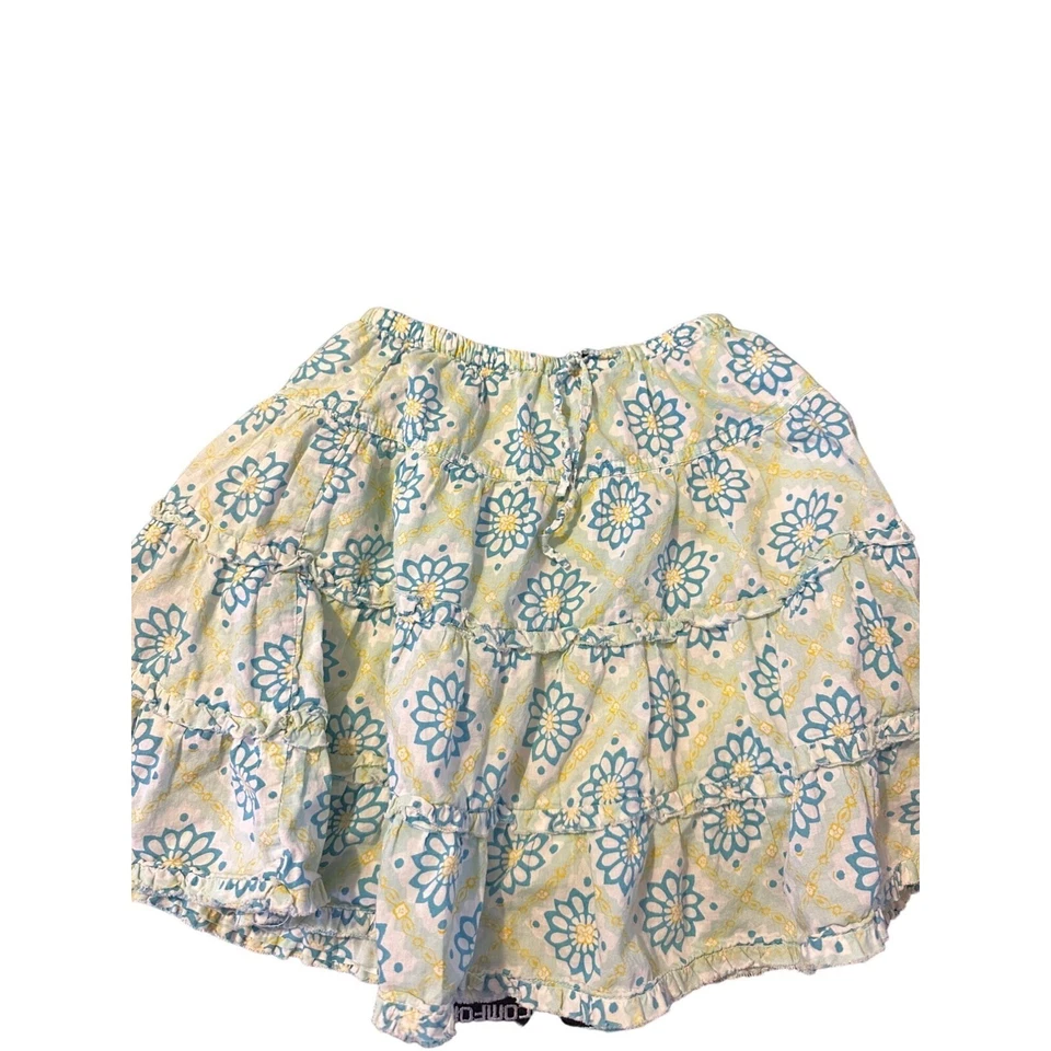 LL Bean девочки синий и желтый ярусный крестьянин юбка 4T - Изображение 2 из 4