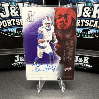 Topps Signature 2025 James Cook Autograph #8 Buffalo Bills  4/100 Jersey Match