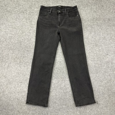 Hudson Straight Leg Jeans Womens 8 Black Denim Mid Rise