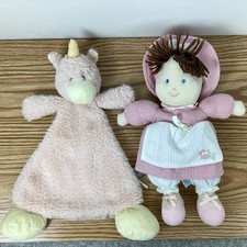 Demdaco Pink Unicorn Plush Baby Security Blanket Rattle Carters Baby Doll
