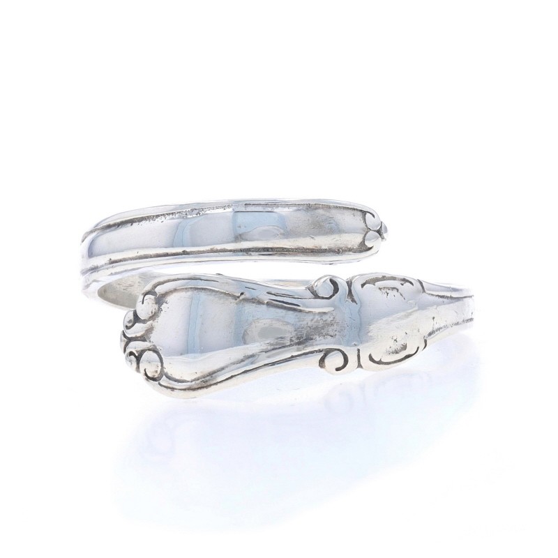 Sterling Silver Spoon Bypass Statement Ring - 925… - image 1