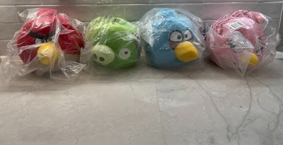 ANGRY BIRDS PLUSH LOT of 4 - Red, Green, Pink and Blue - New in Packaging