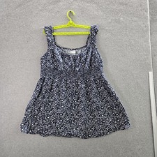 Old Navy Women Dress XXL PETITE Floral Ruffle Scoop Neck Pullover Sleeveless