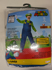 Nintendo Deluxe Luigi Child Costume Super Mario Bros Medium 7-8 Halloween