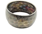 HB GERMANY 925 Silver  Vintage Dark Tone Hammered Band Ring Sz 7.5  RG17161