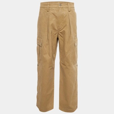 Burberry Beige Canvas Wide Leg Utility Cargo Hose M