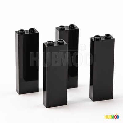 Lot of 4 LEGO Black 1x2x5 2454 Pillar Bricks Wall Panel Castle Star Wars Parts