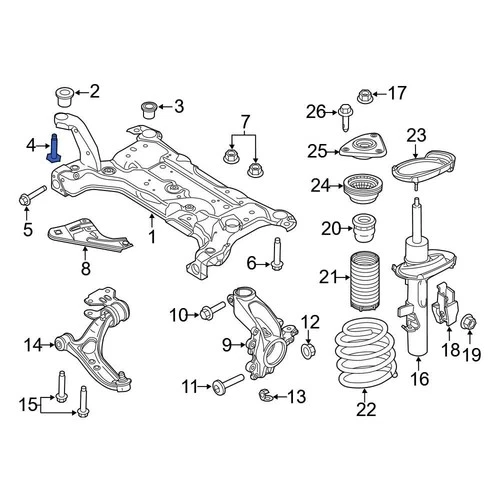 For Ford Focus 2012-2018 Ford W715485S442 Front Suspension Control Arm Bolt