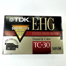 TDK EHG TC-30 VHS-C Camcorder Tape 30 Min SP 90 Min EP Made In Japan - SEALED