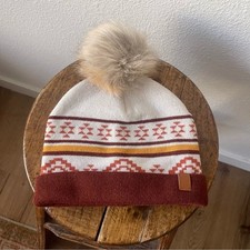 Frye and Co. Aztec Patterned Knit Beanie with Pom Pom